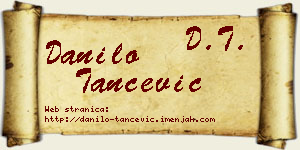 Danilo Tančević vizit kartica
